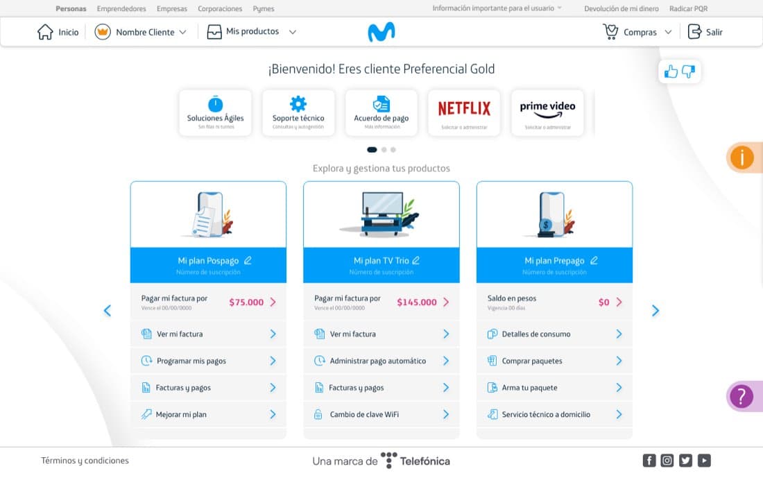 Home dashboard